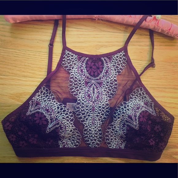 Victoria’s Secret Lacy Mesh Plum Bralette - Picture 1 of 5